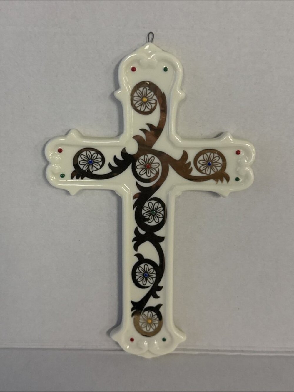 7” BAUM BROS. FORMALITIES ORNATE PORCELAIN WALL CROSS